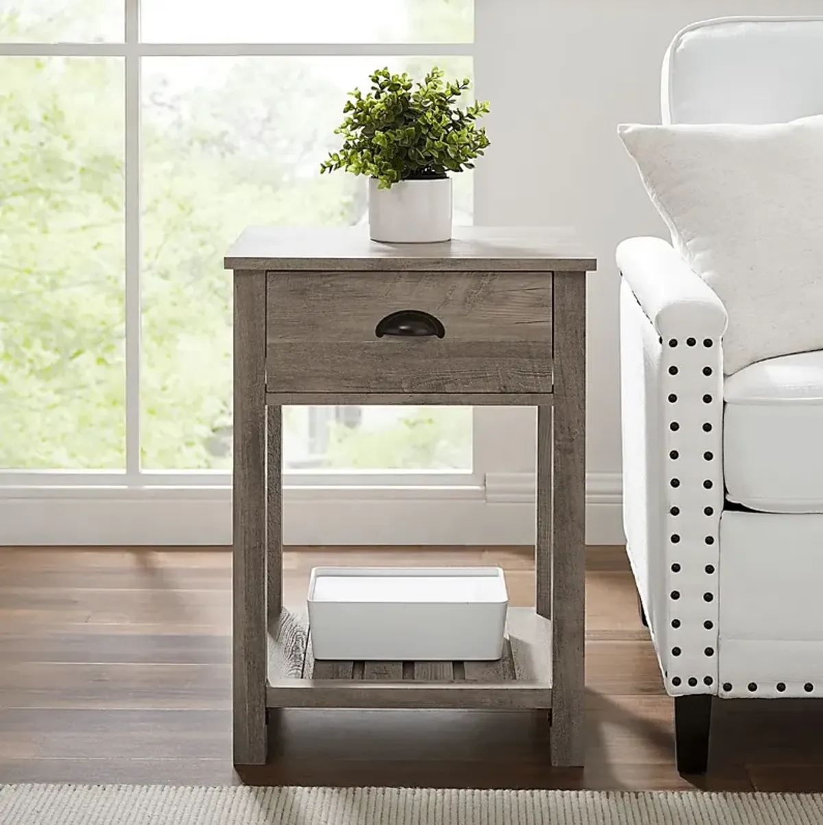 Tabbystone Gray Nightstand