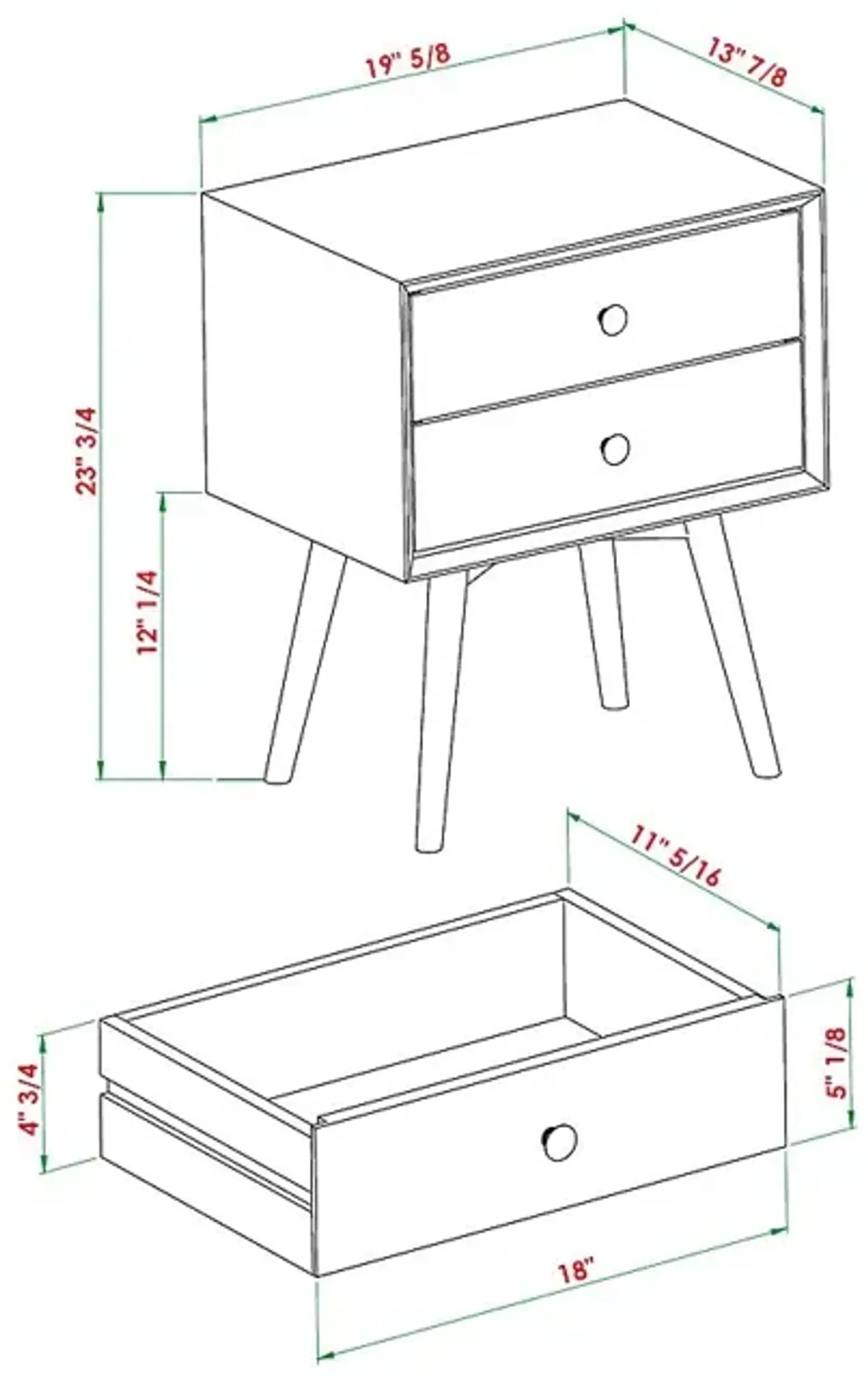 Niblic Walnut Nightstand