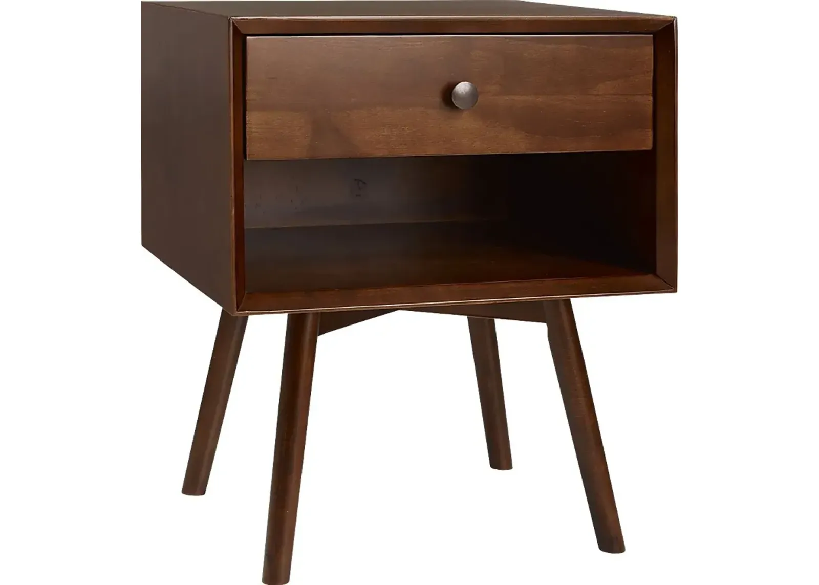 Niblic Walnut 1 Drawer Nightstand