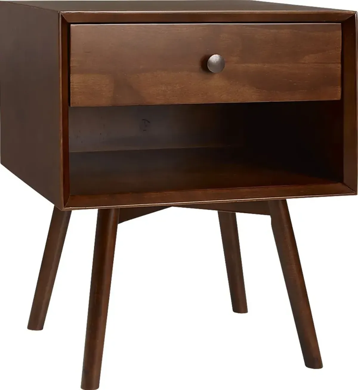 Niblic Walnut 1 Drawer Nightstand