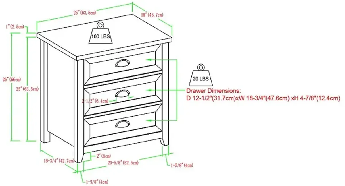 Milesford White Nightstand