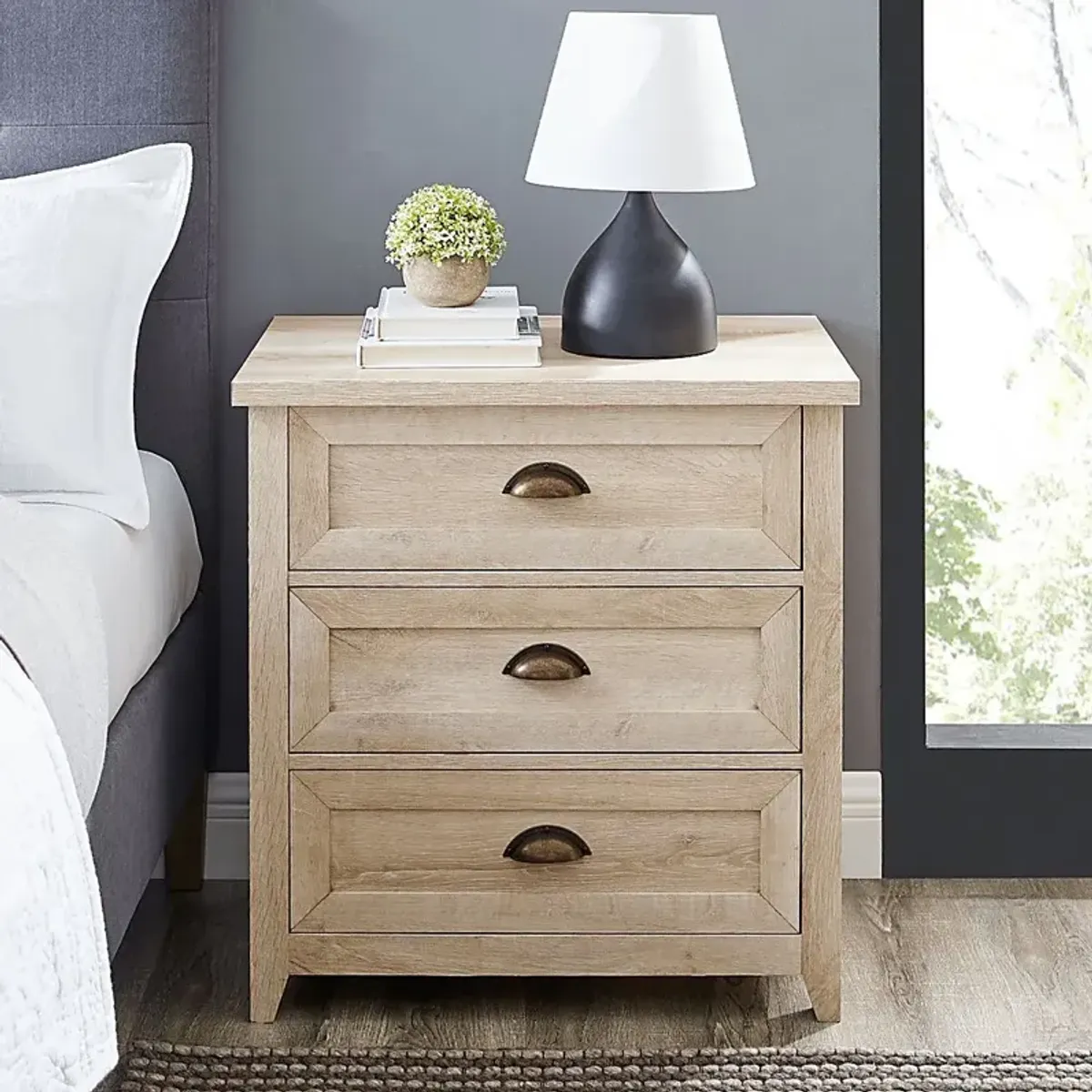 Milesford White Nightstand