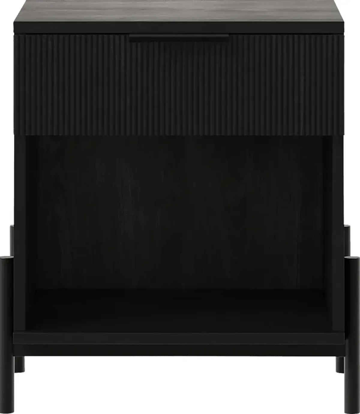 Megary Black Nightstand