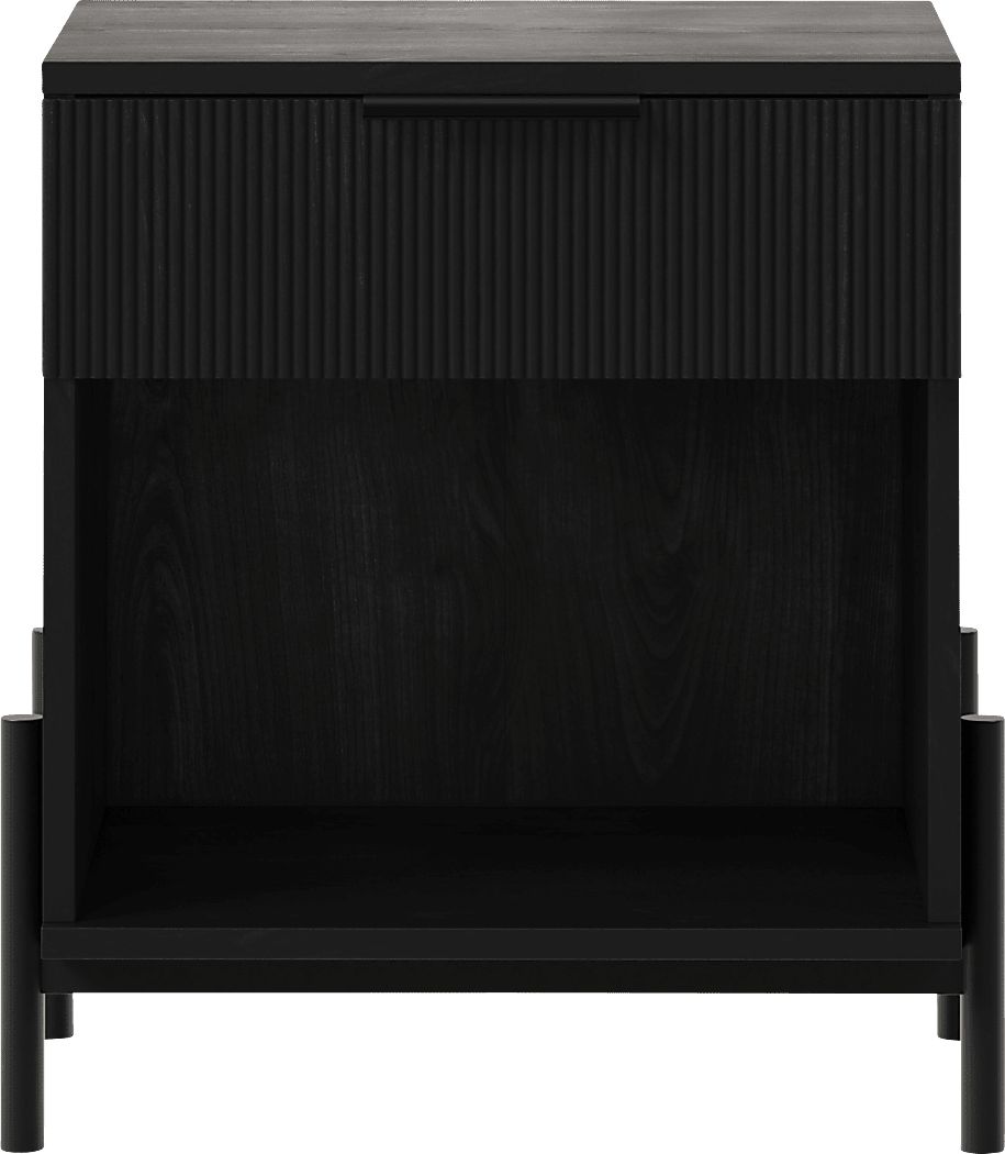 Megary Black Nightstand