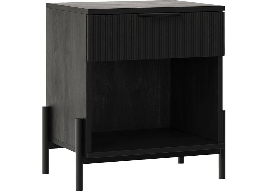 Megary Black Nightstand