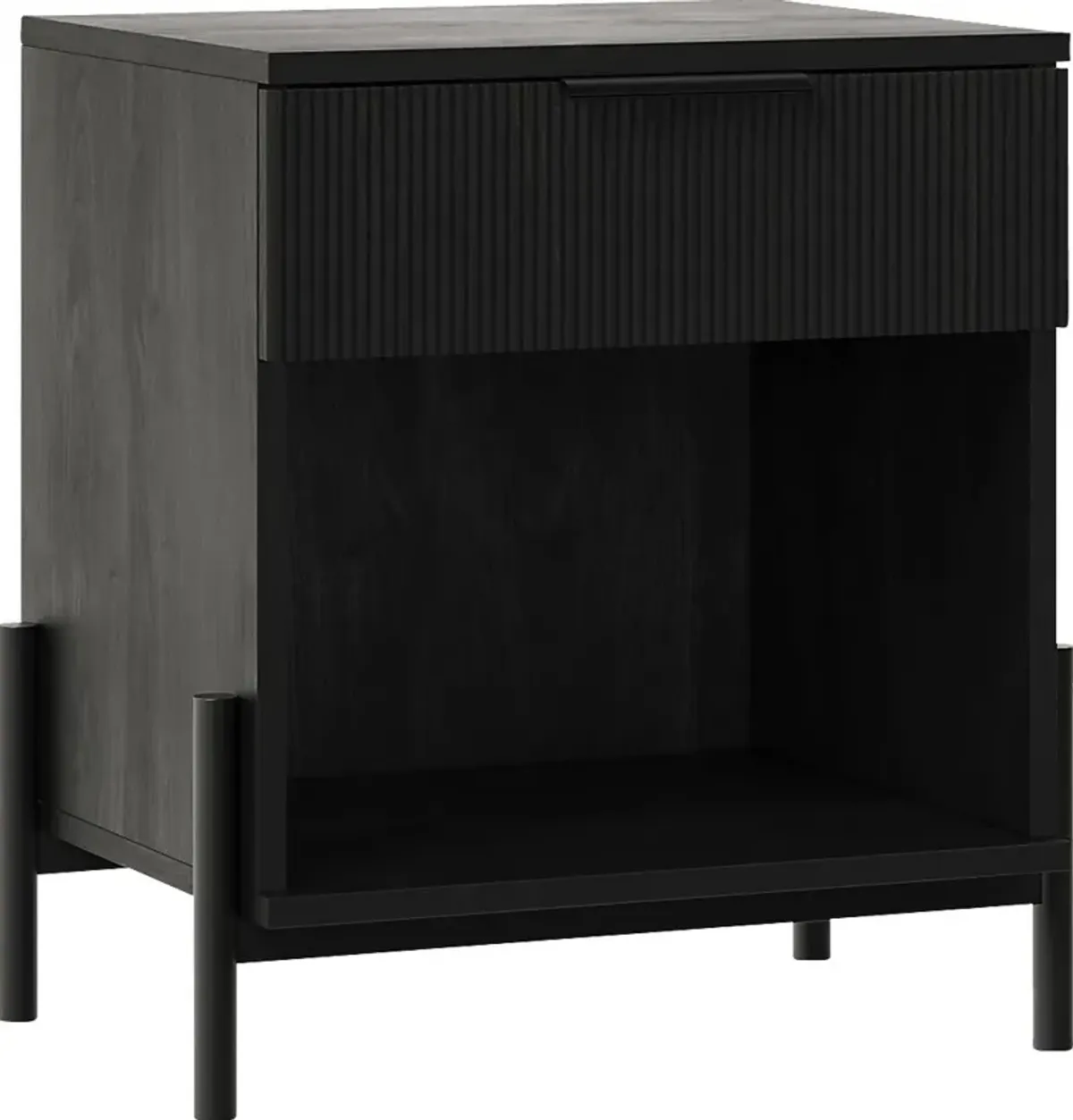 Megary Black Nightstand