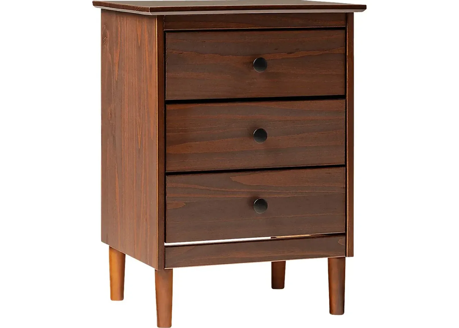 Cadmium Walnut 3 Drawer Nightstand