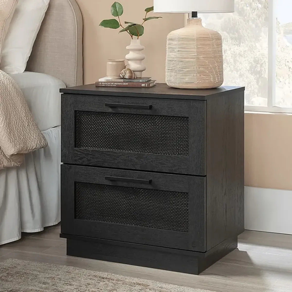 Allebach Black Nightstand