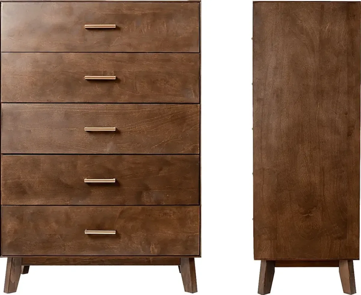 Learitt Walnut 5-Drawer Chest