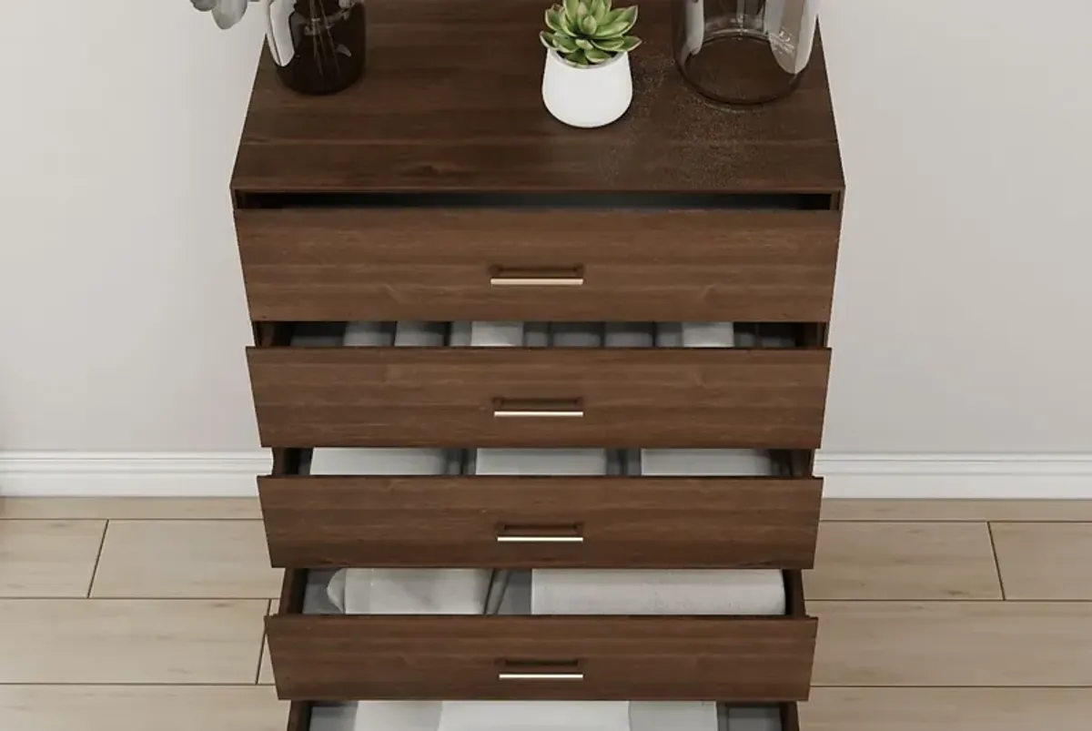 Learitt Walnut 5-Drawer Chest