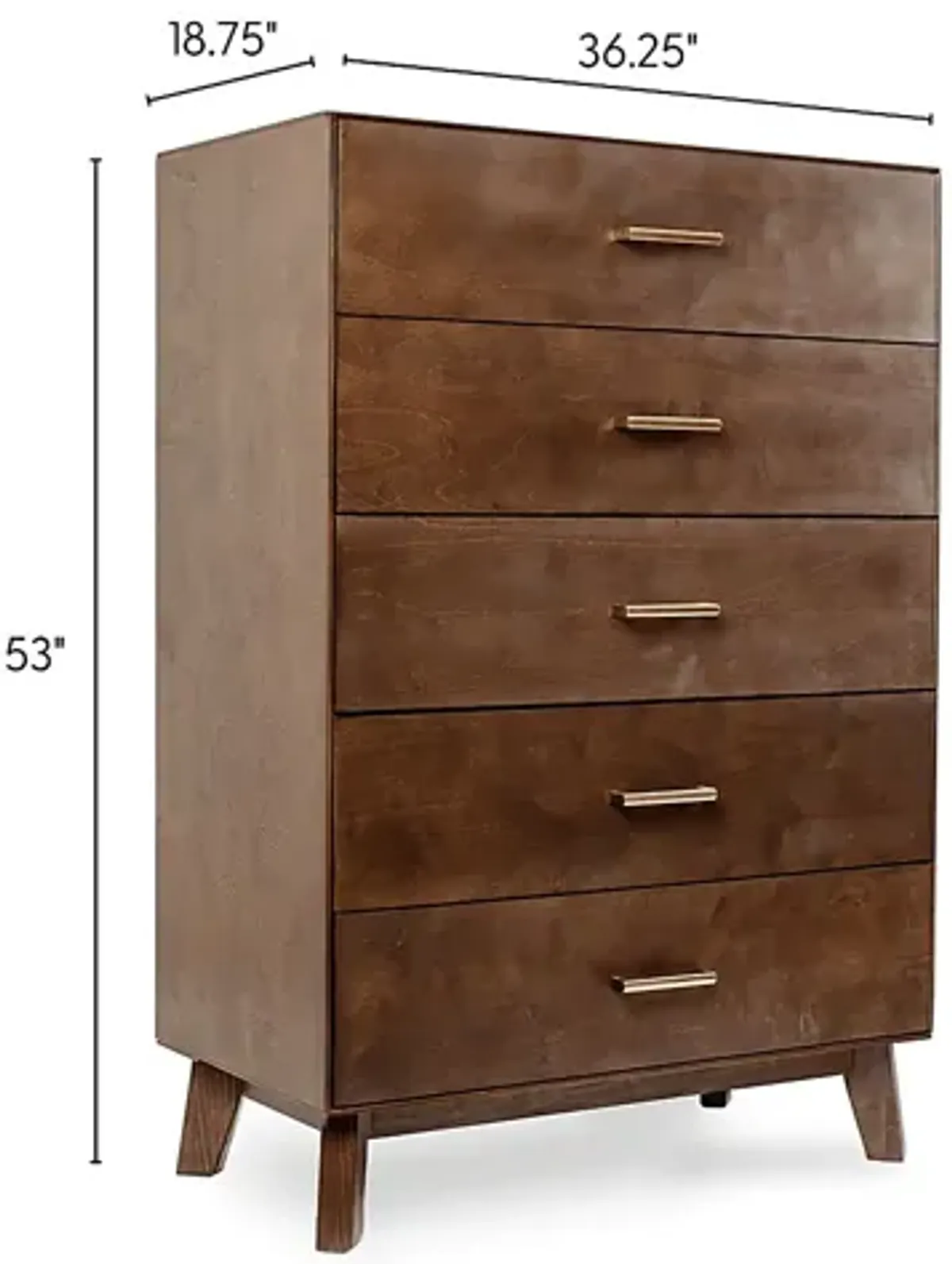 Learitt Walnut 5-Drawer Chest