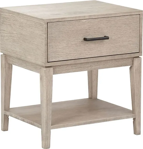 Natoma Gray 1-Drawer Nightstand