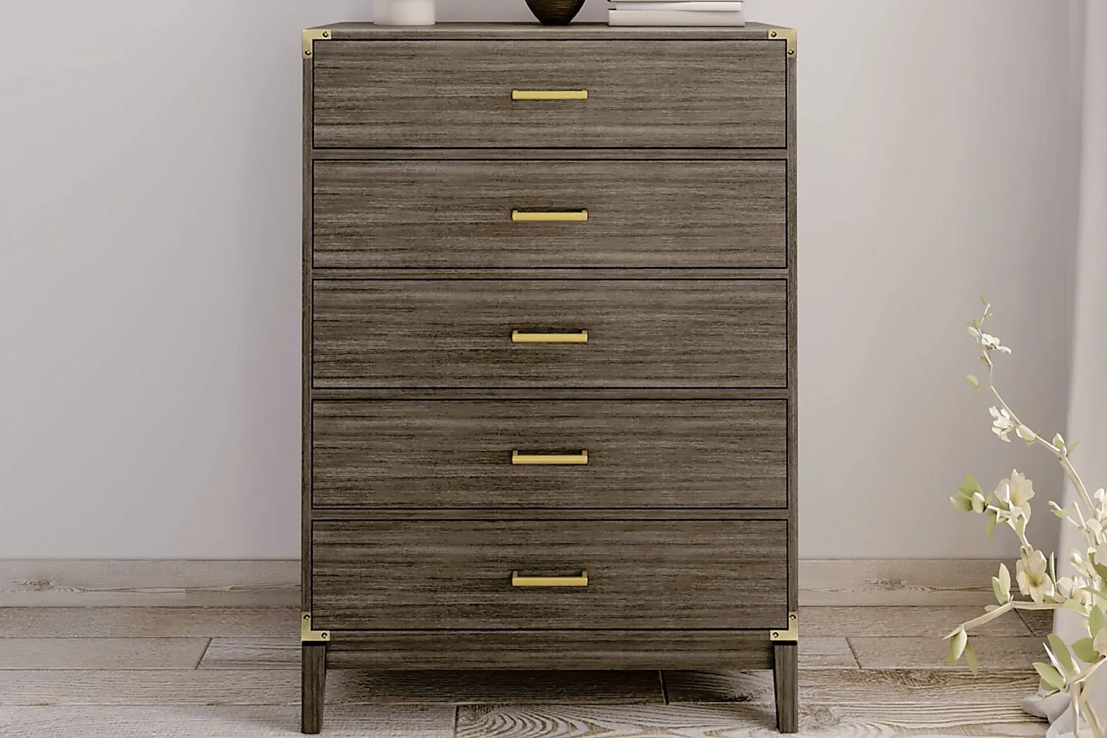 Natoma Brown 5-Drawer Chest