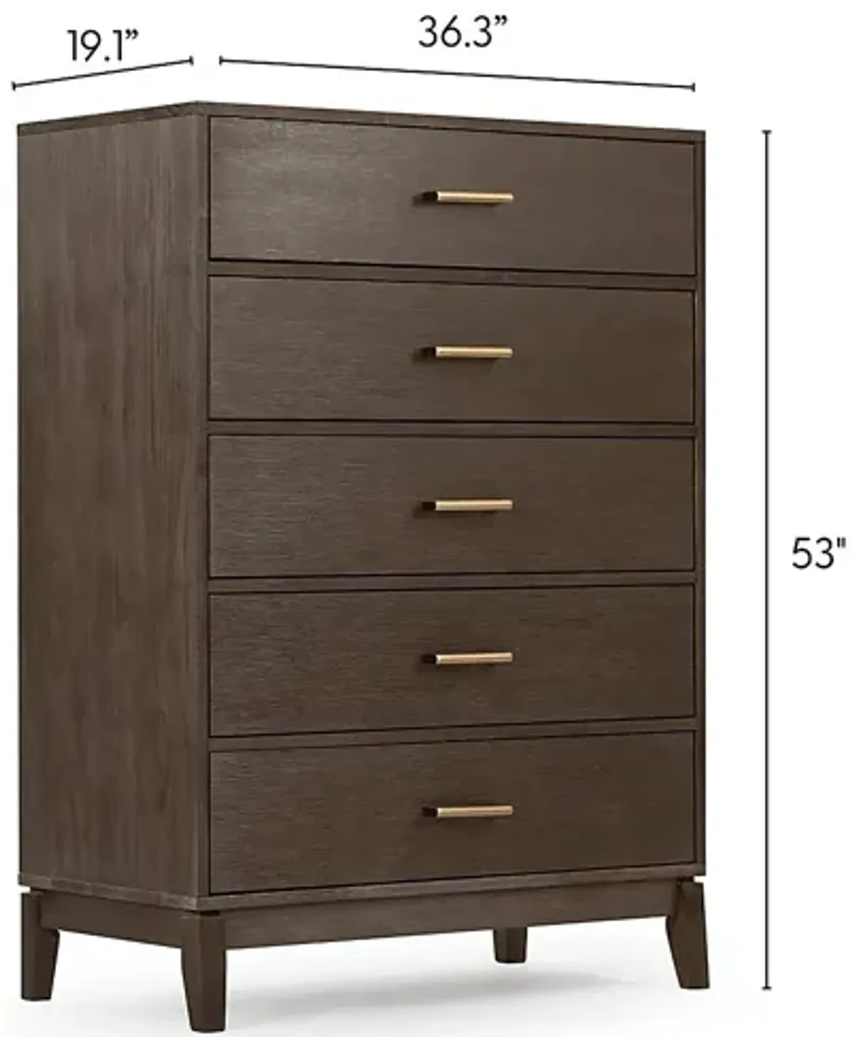 Natoma Brown 5-Drawer Chest