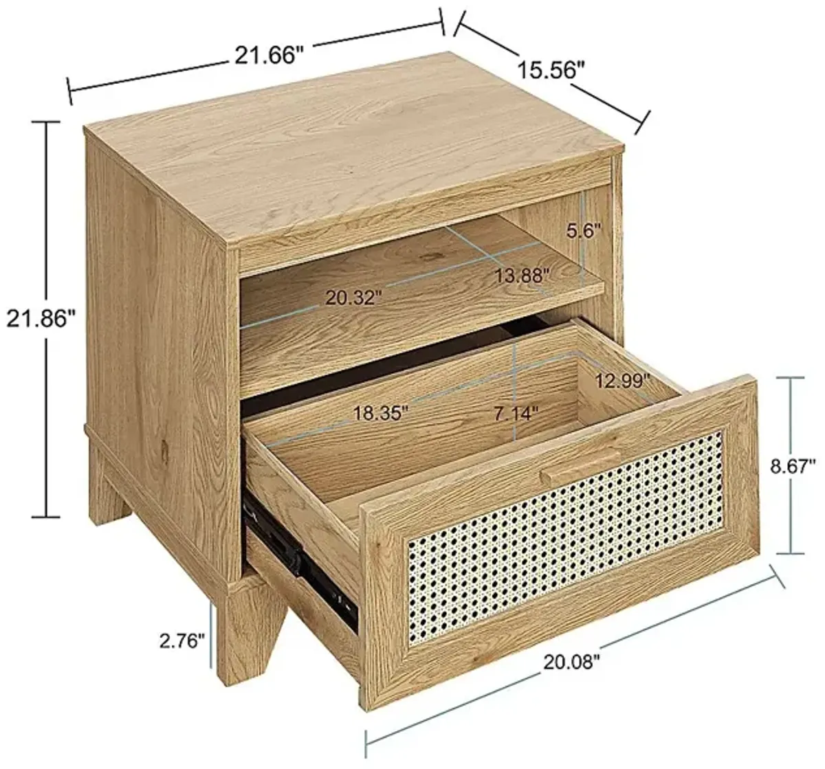 Gansons Natural Nightstand