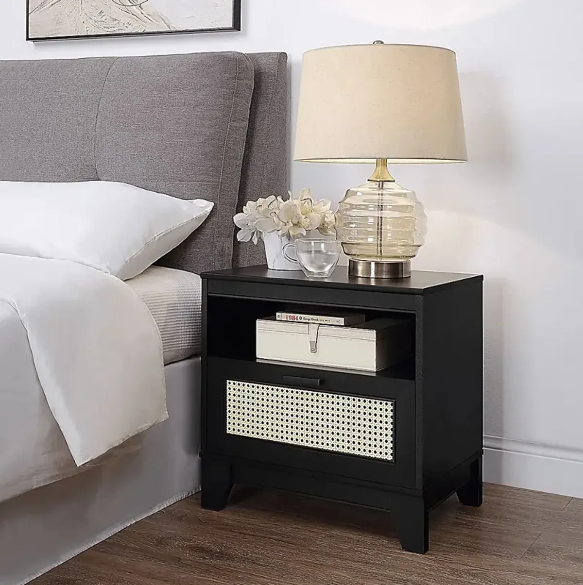 Gansons Black Nightstand