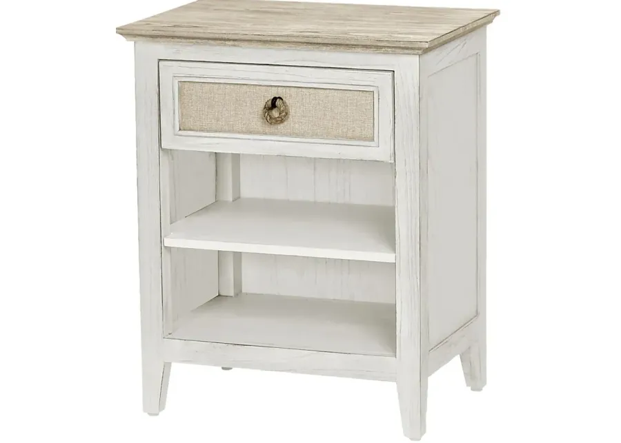 Akuhe White Nightstand