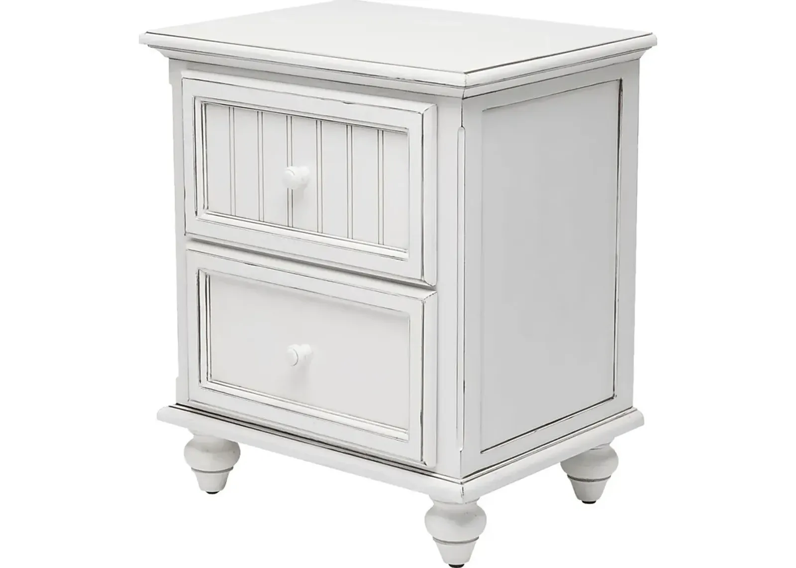 Aketi White Nightstand