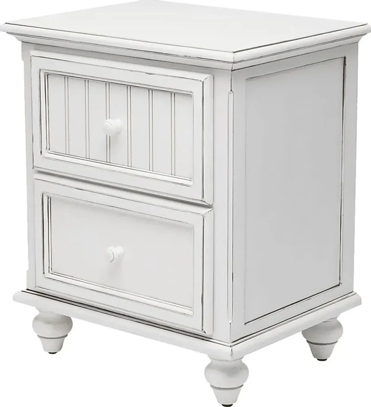 Aketi White Nightstand