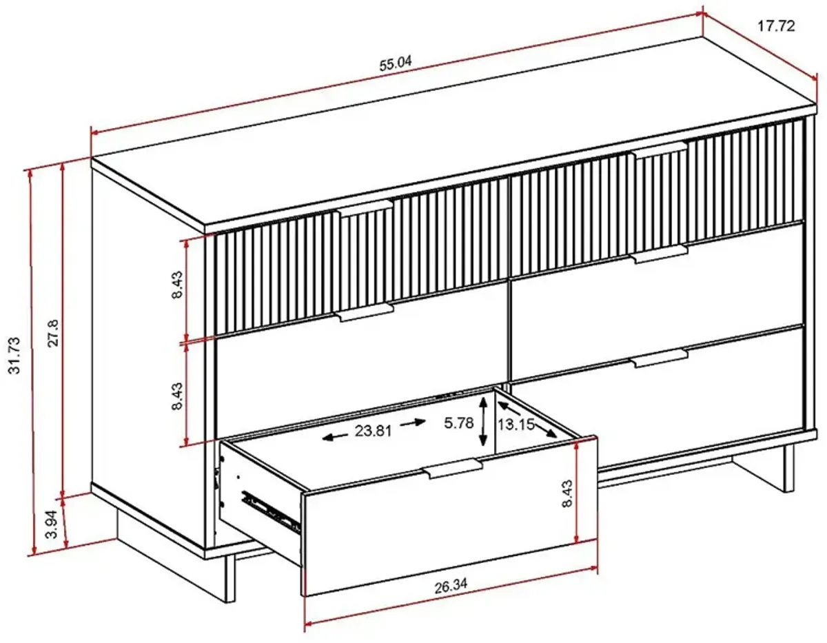 Bremmer IV White Dresser