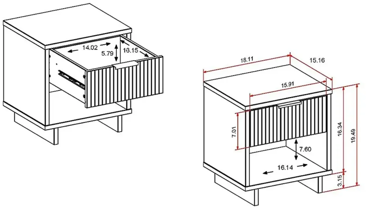 Bremmer V White Nightstand