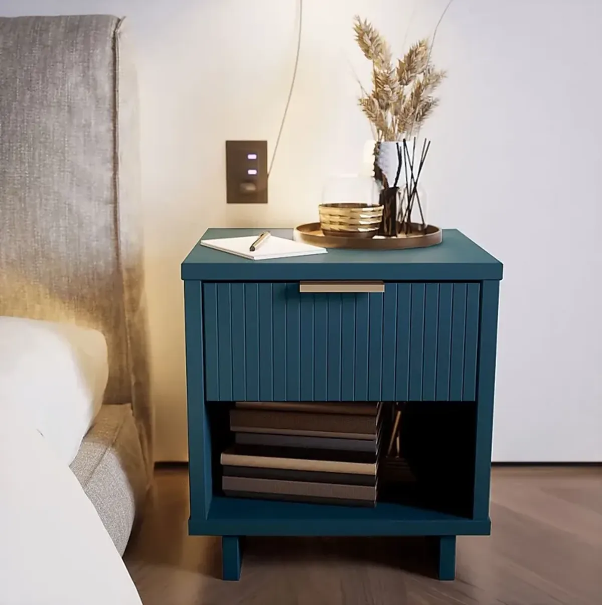 Bremmer V Midnight Blue Nightstand