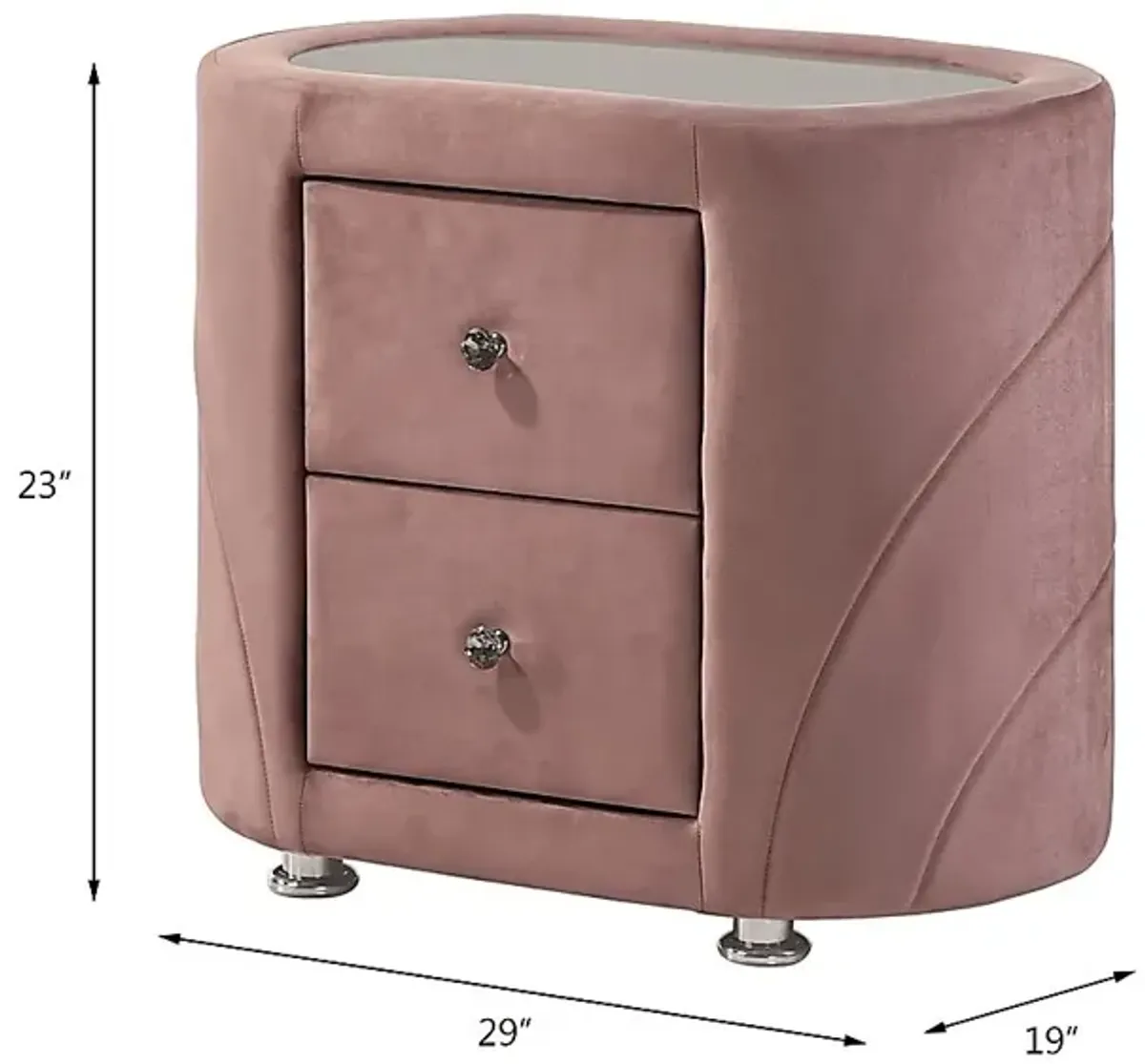 Pontiff Pink Nightstand