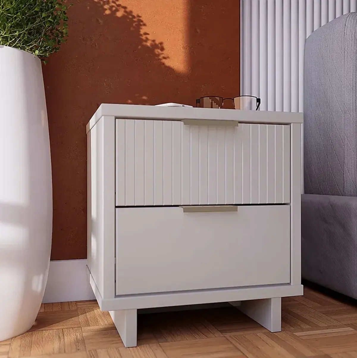 Bremmer VI White Nightstand