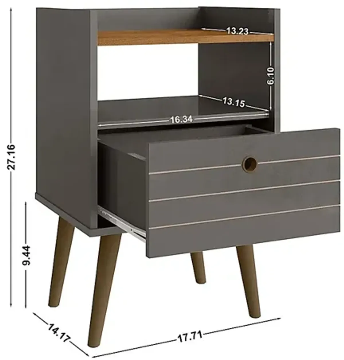 Corriedale Gray Nightstand