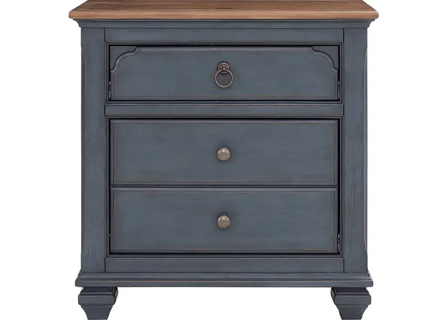 Amoyr Blue Nightstand