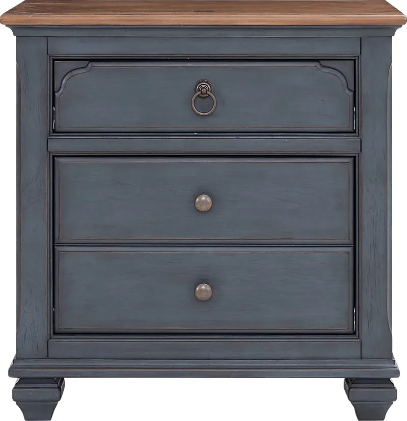 Amoyr Blue Nightstand