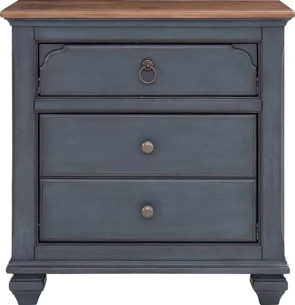 Amoyr Blue Nightstand