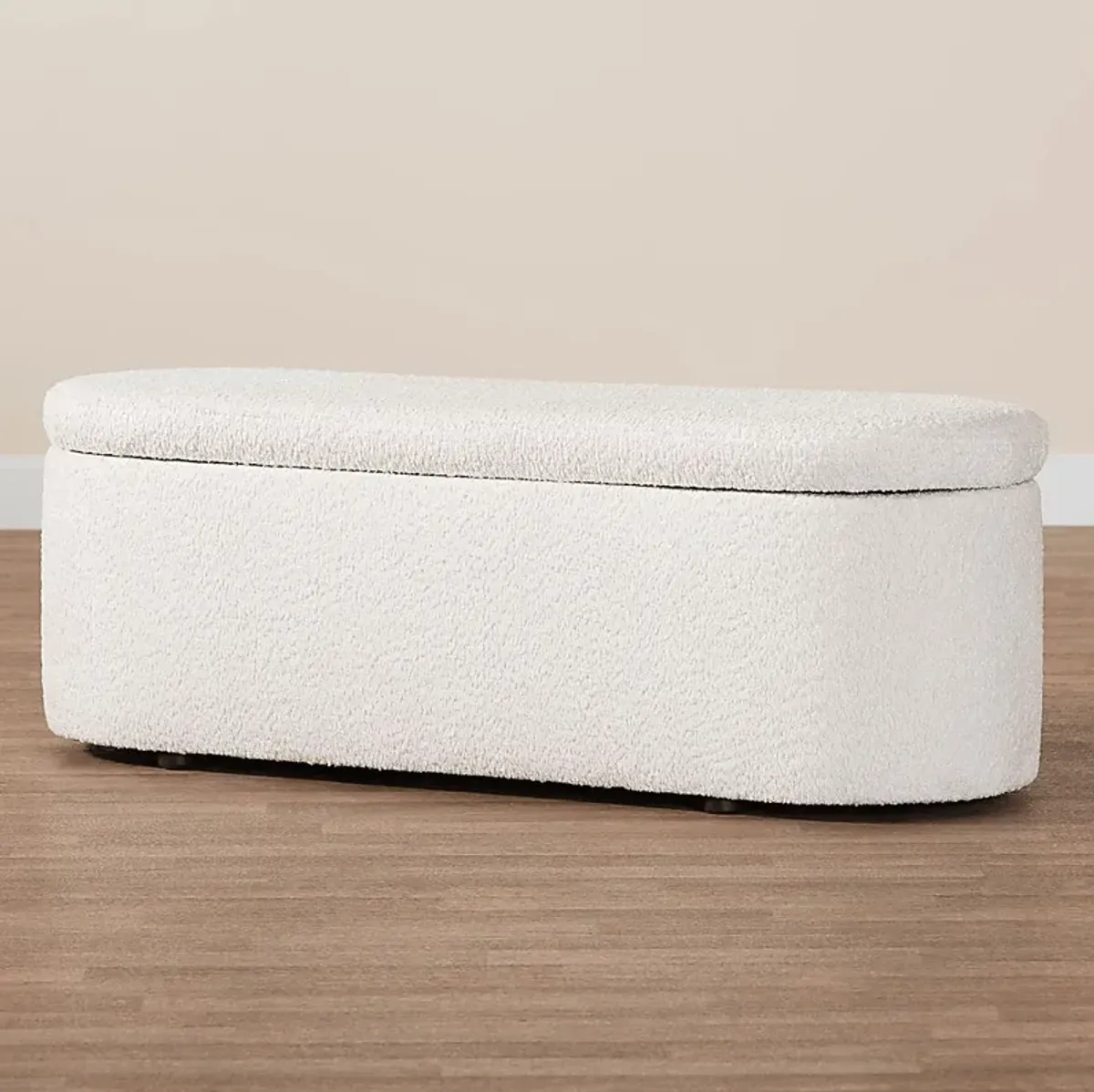 Alagna White Storage Bench