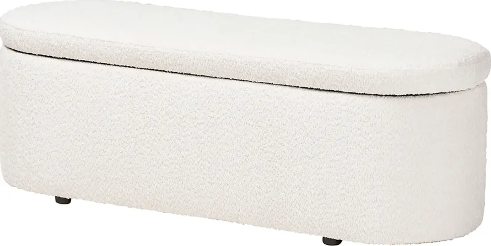 Alagna White Storage Bench