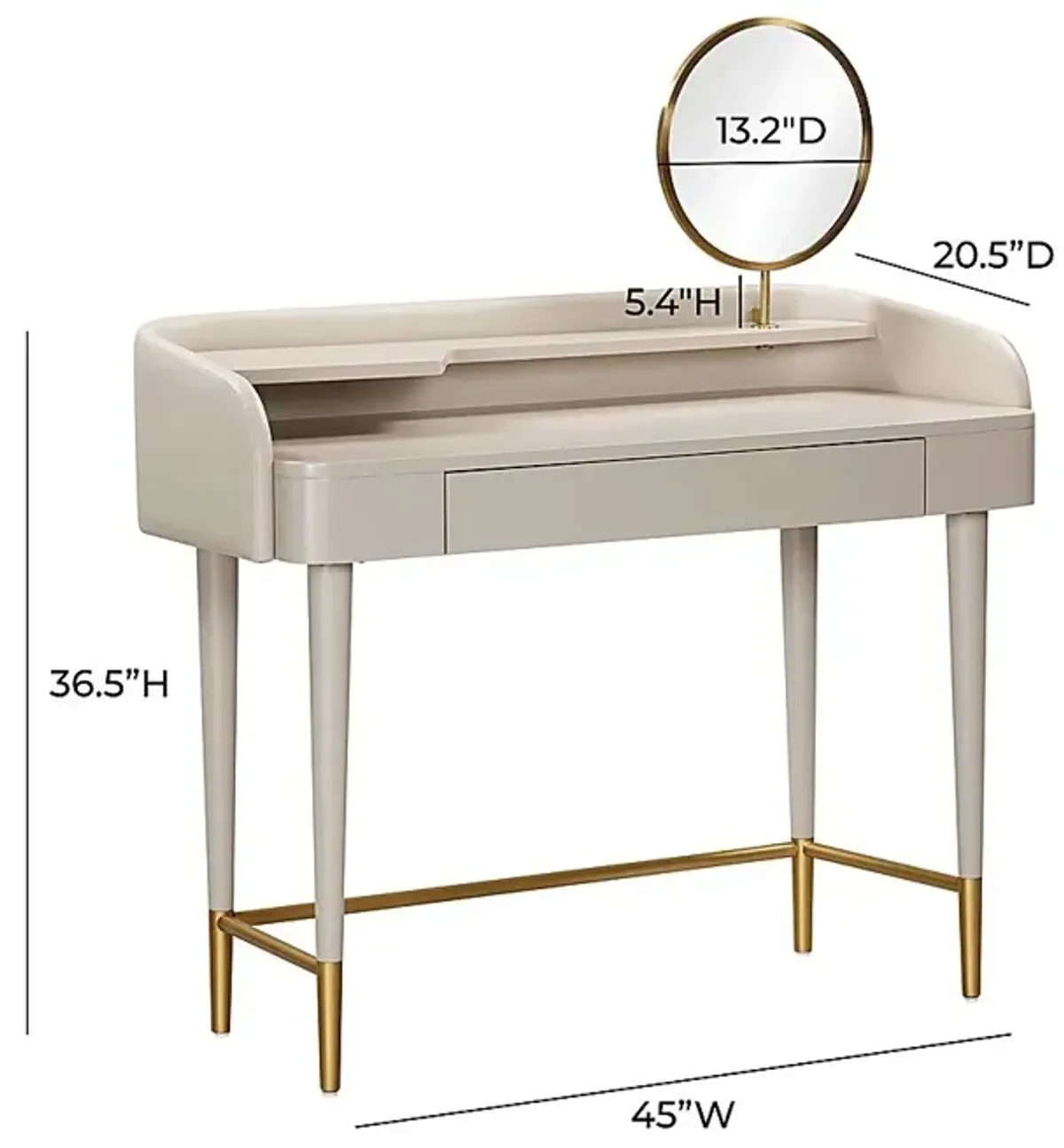 Vermilyea Taupe Vanity