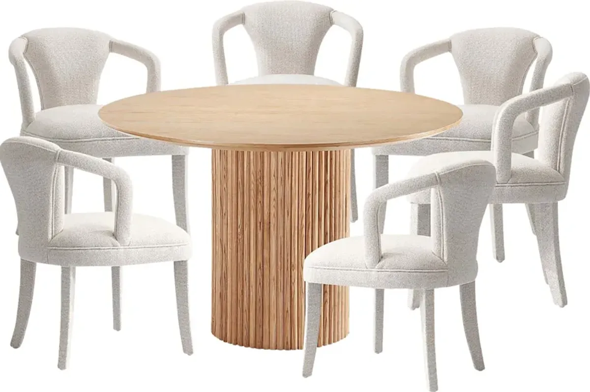 Enramada Natural and Ivory 7 Pc Dining Table Set