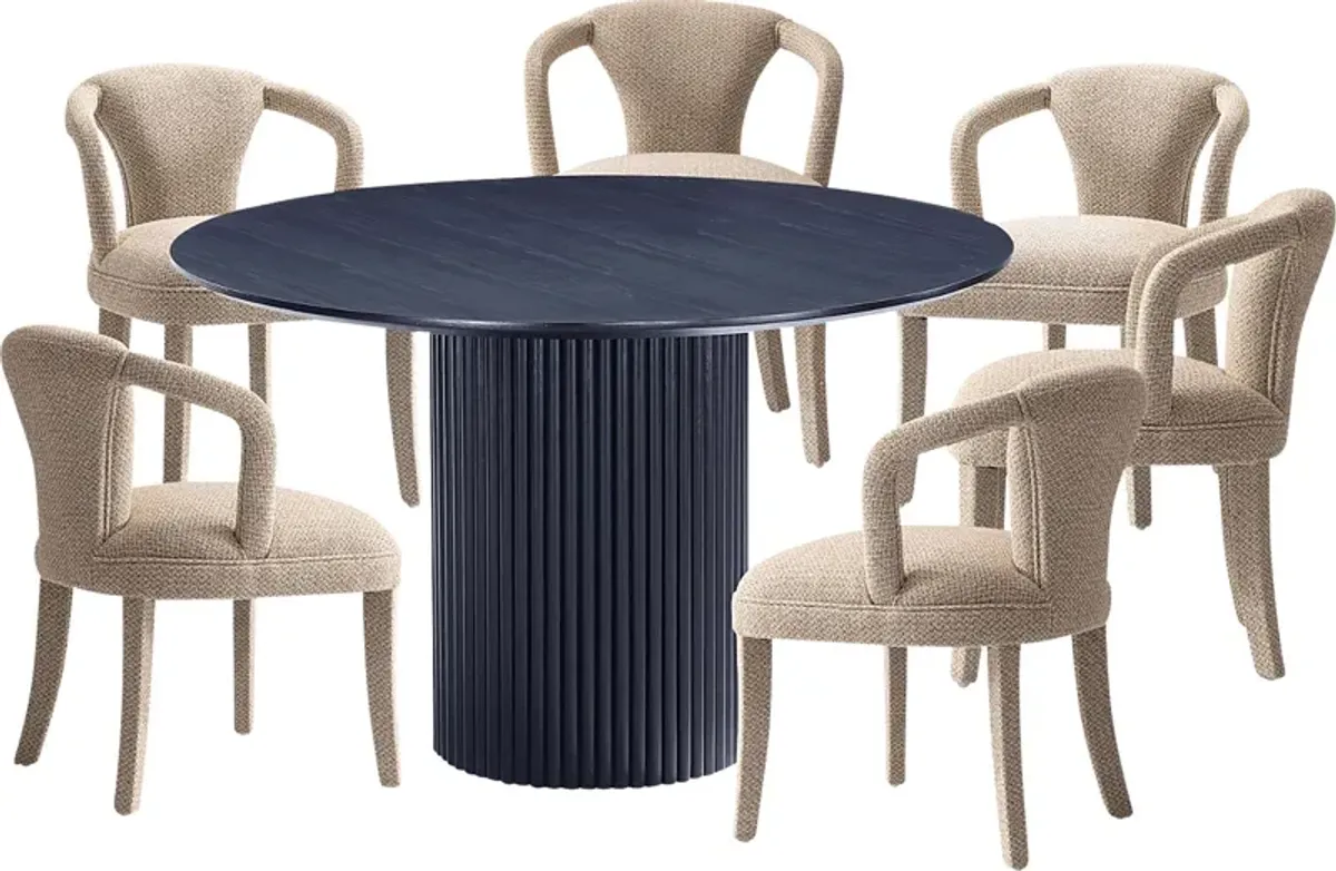 Enramada Black and Gold 7 Pc Dining Table Set