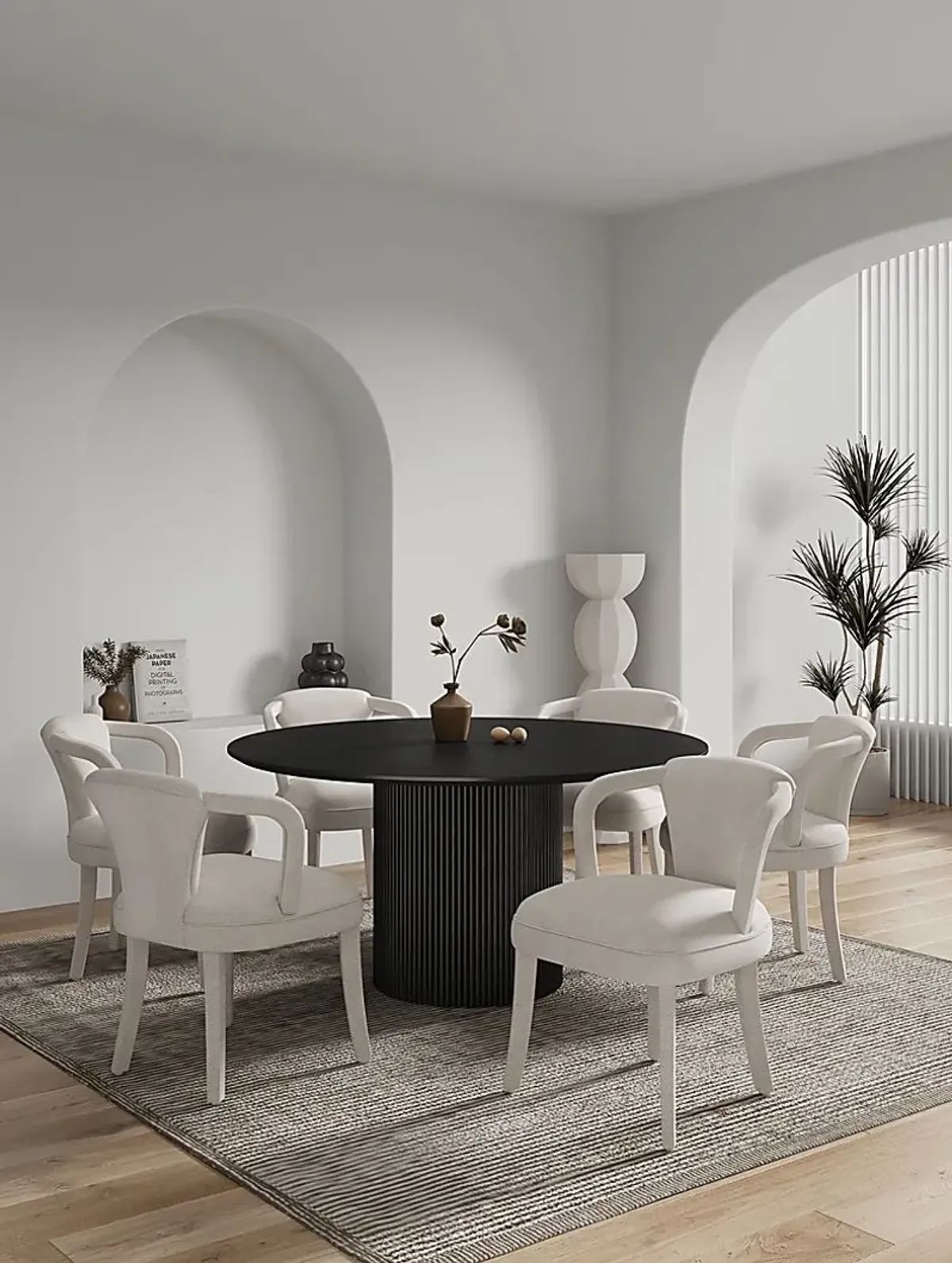 Enramada Black and Ivory 7 Pc Dining Table Set