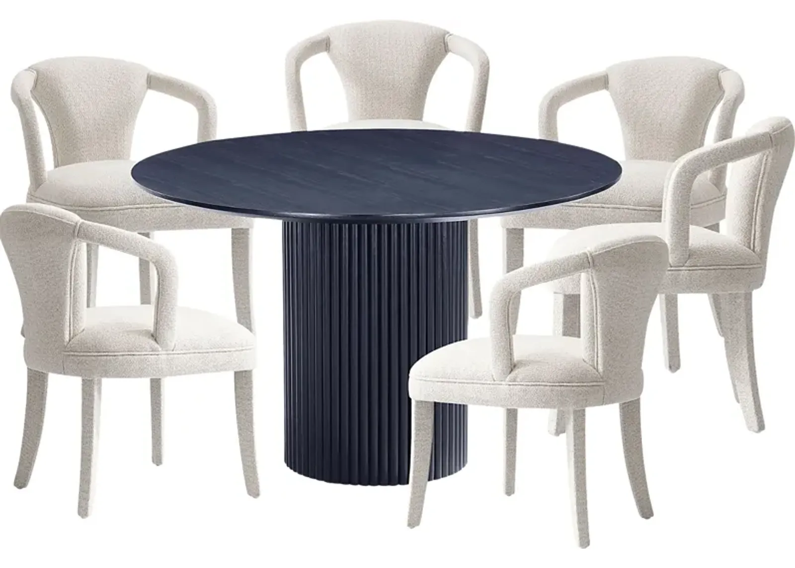 Enramada Black and Ivory 7 Pc Dining Table Set