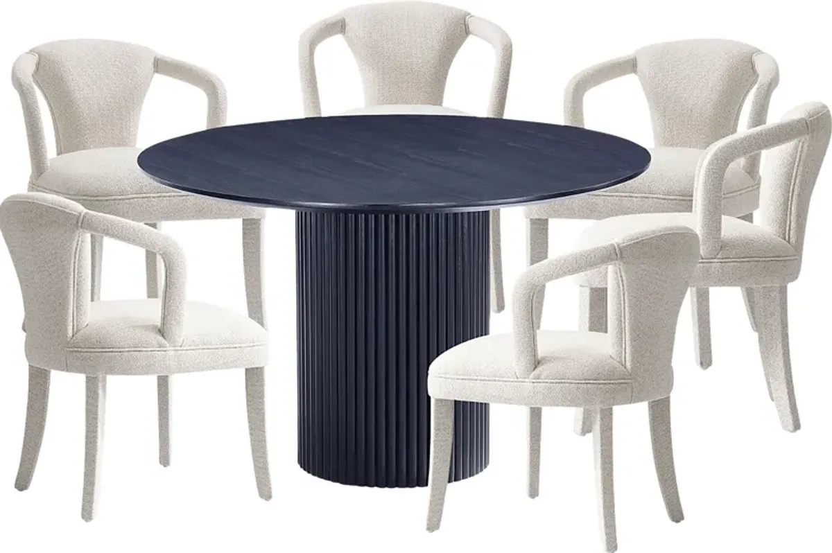 Enramada Black and Ivory 7 Pc Dining Table Set