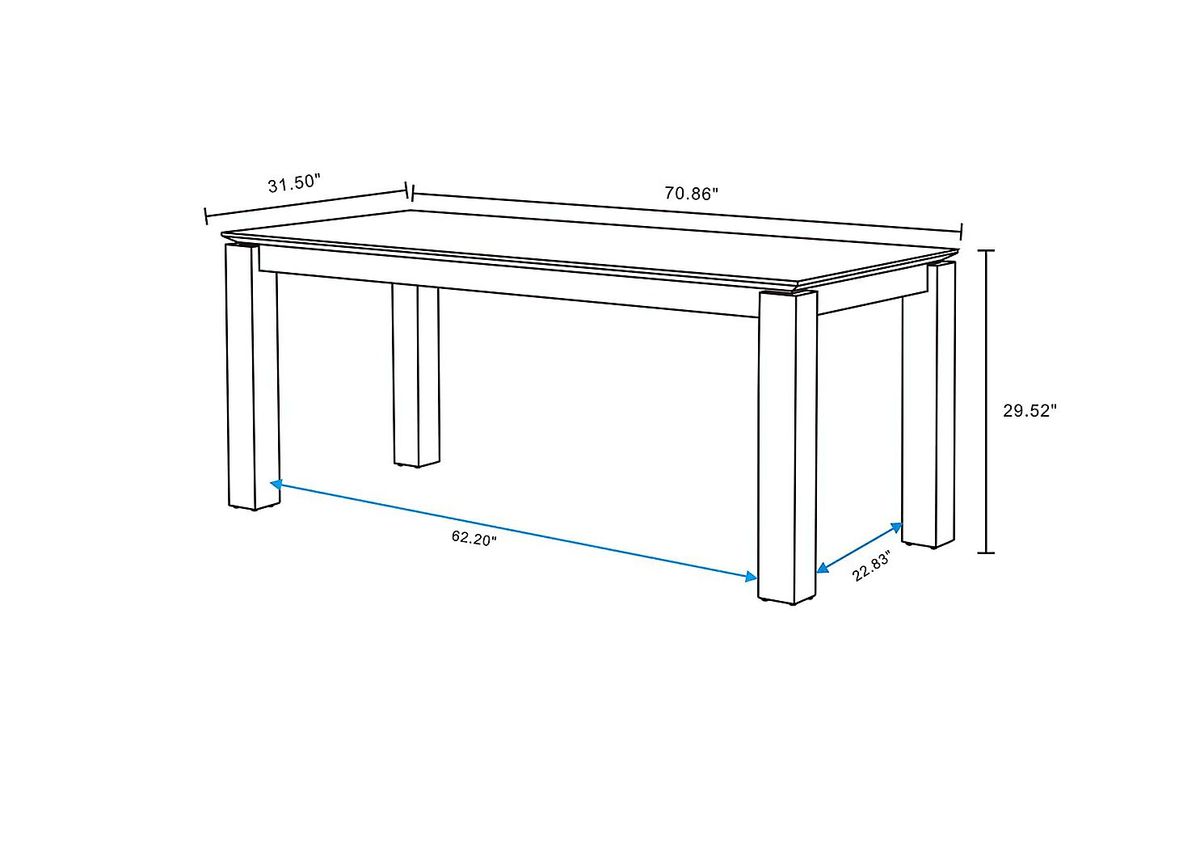 Fischbeck Natural and Blue 7 Pc Dining Table Set