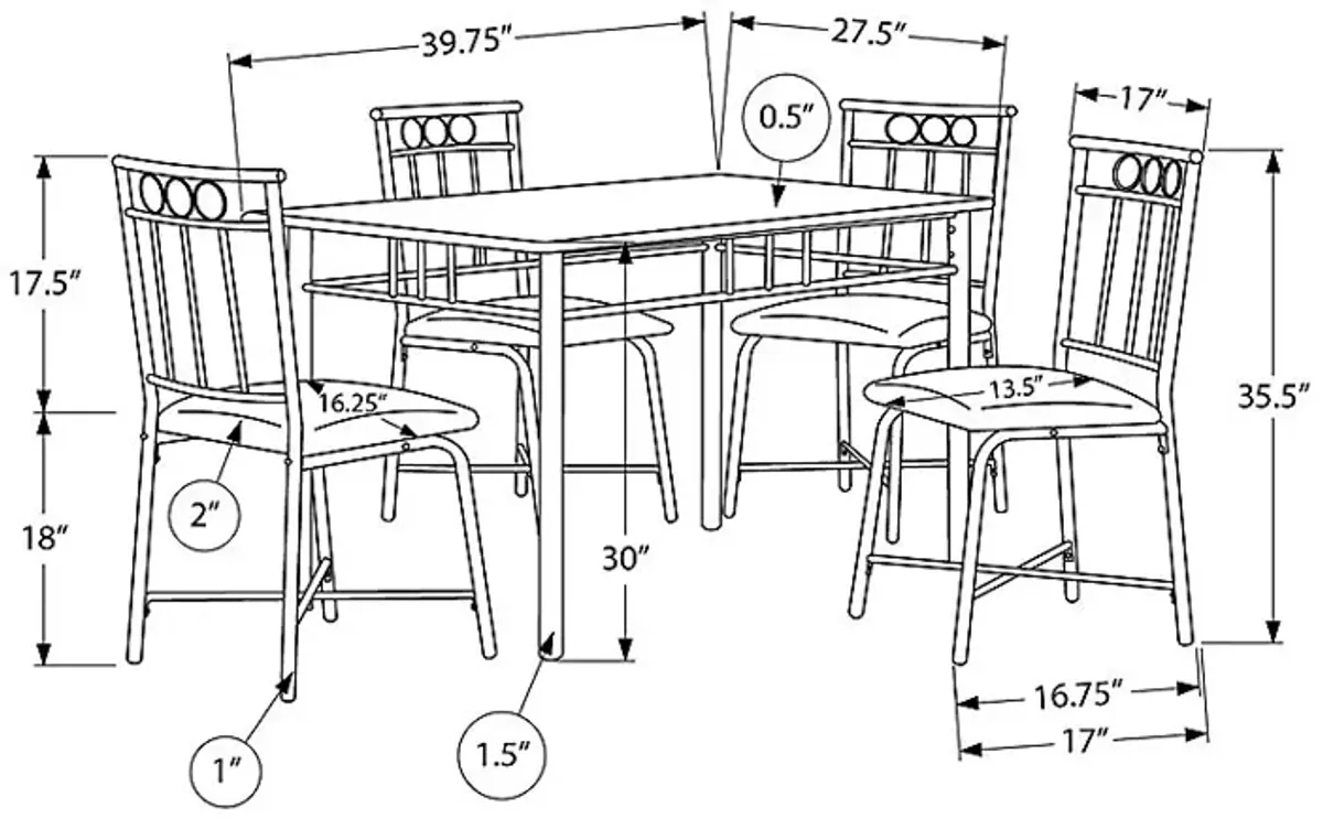 Daveitta Gray Dining Table Set