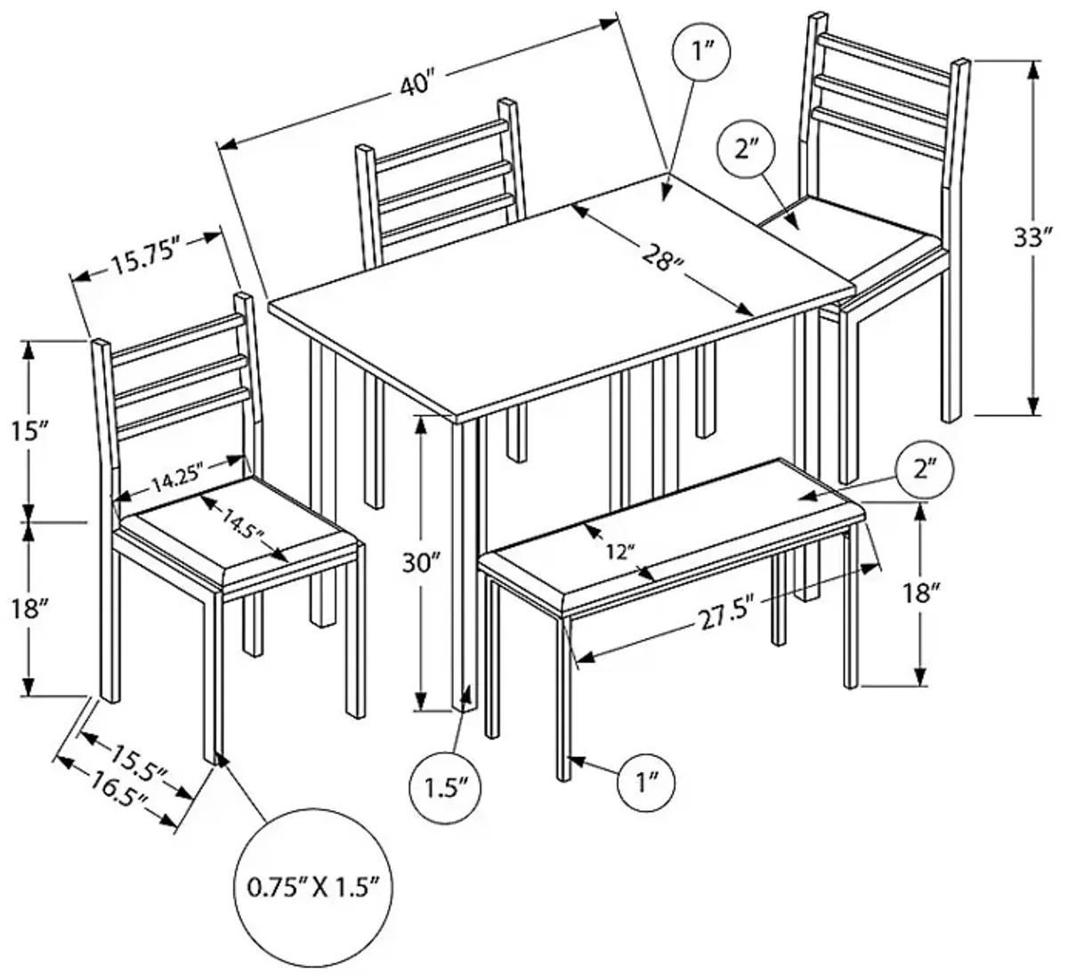 Belladona Gray Dining Table Set