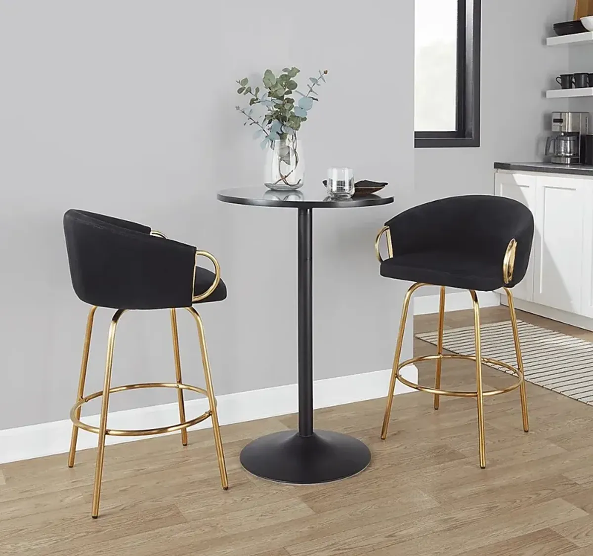 Faye Lane Black Adjustable Pub Table