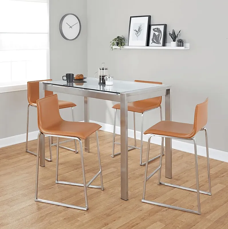 Ventanna I Camel 5pc Counter Height Dining Set