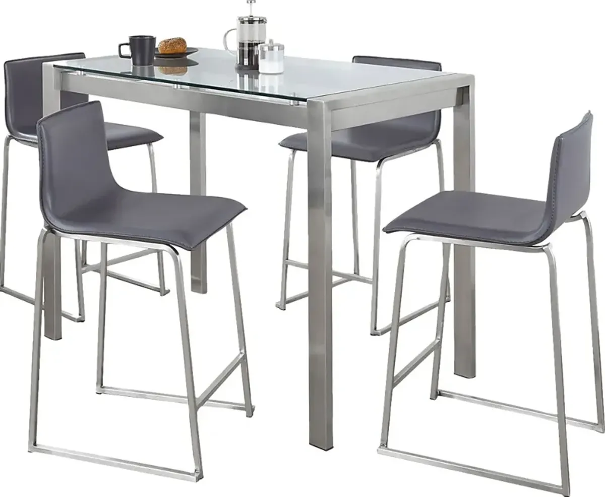 Ventanna I Gray 5pc Counter Height Dining Set