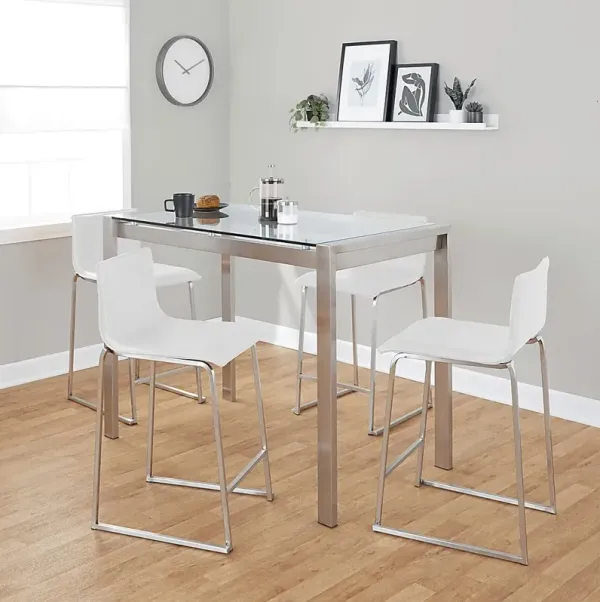 Ventanna I White 5pc Counter Height Dining Set