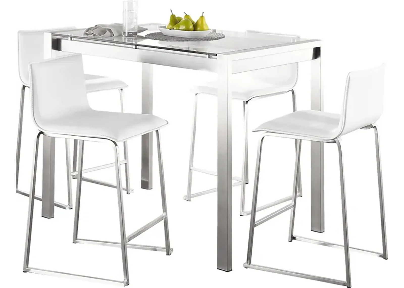 Ventanna I White 5pc Counter Height Dining Set