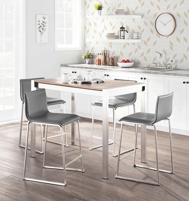 Ventanna II Gray 5pc Counter Height Dining Set