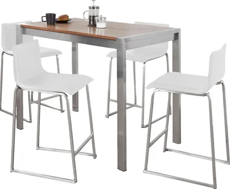 Ventanna II White 5pc Counter Height Dining Set